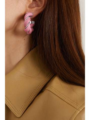 BOTTEGA VENETA Boucles d'oreilles en argent et cuir