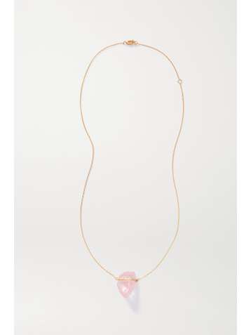 JIA JIA 14-karat gold, quartz and diamond necklace