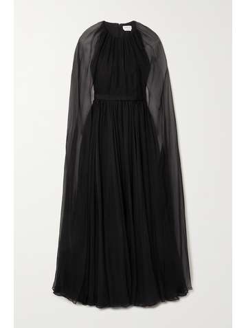 ALEXANDER MCQUEEN Cape-effect silk-chiffon gown