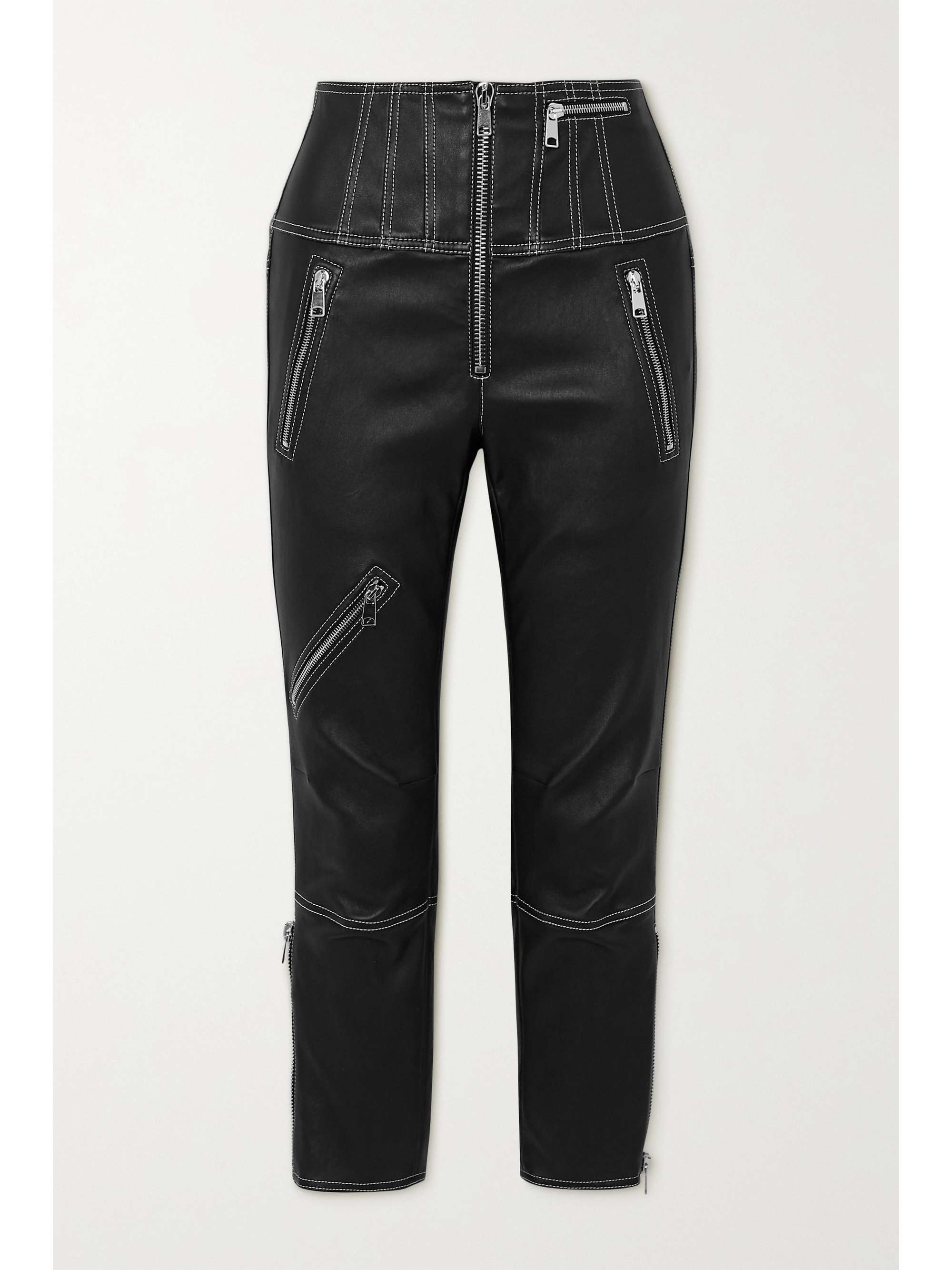 Black Cropped zip-embellished 