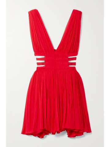 ALAÏA Editions cutout gathered chiffon mini dress