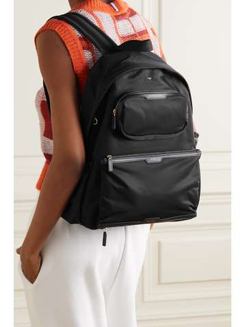 ANYA HINDMARCH Cycling leather-trimmed shell backpack
