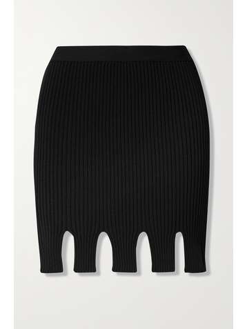 BOTTEGA VENETA Cutout ribbed-knit mini skirt