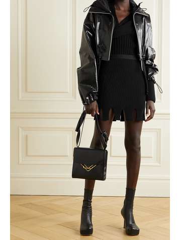 BOTTEGA VENETA Cutout ribbed-knit mini skirt