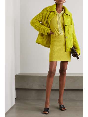 BOTTEGA VENETA Wool and cashmere-blend mini skirt