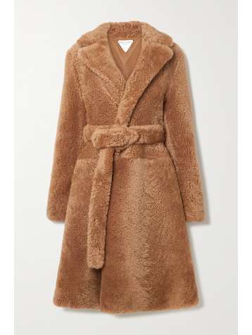 BOTTEGA VENETA Belted shearling coat