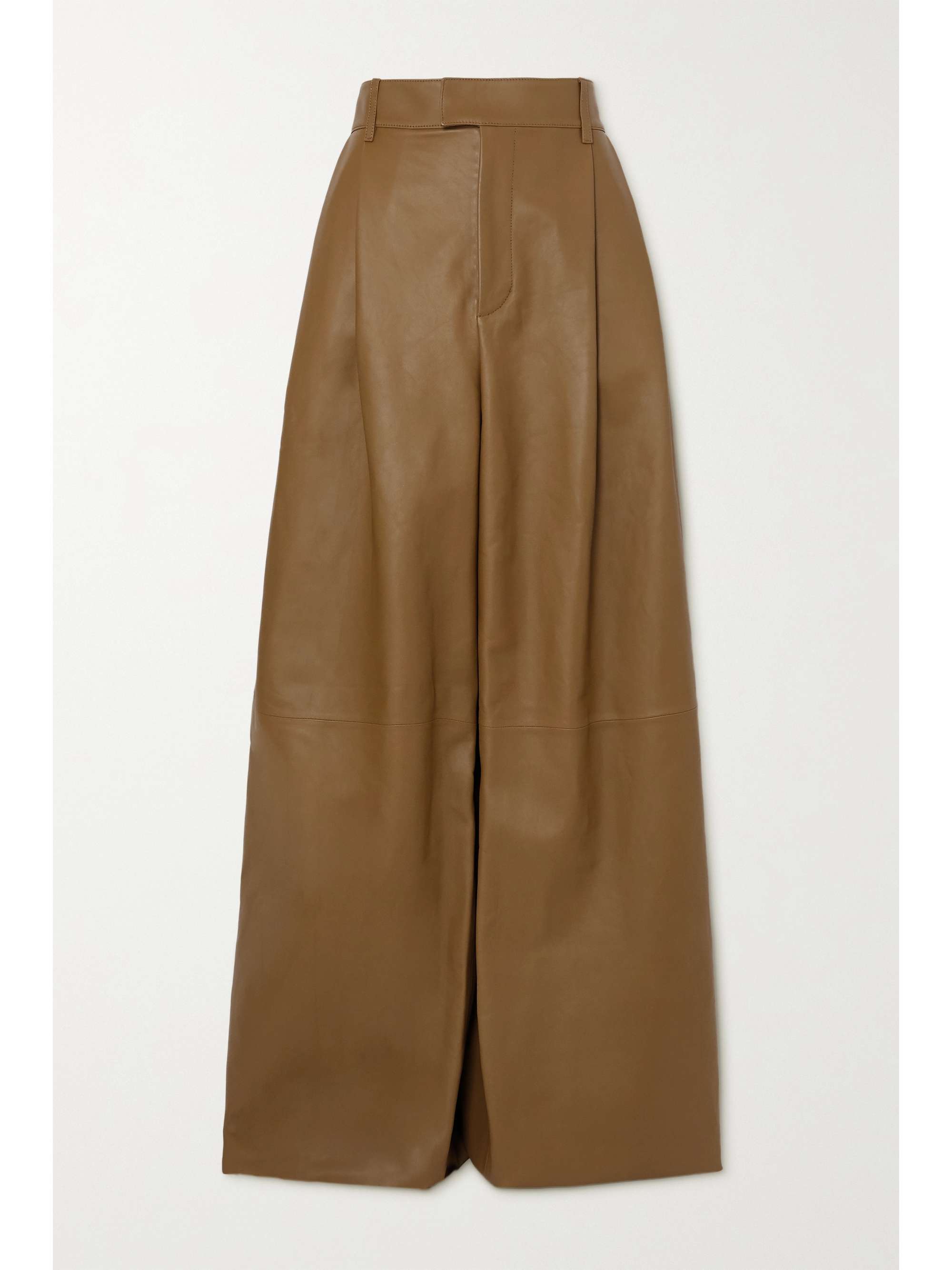 Beige Leather wide-leg pants | BOTTEGA 