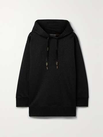 FENDI Embossed metallic jersey hoodie