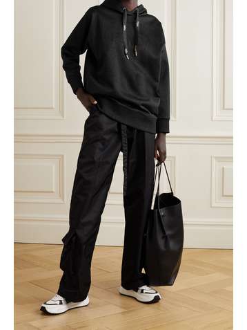 FENDI Embossed metallic jersey hoodie