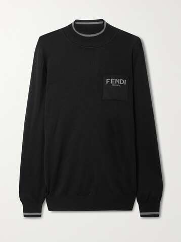 FENDI Intarsia silk sweater