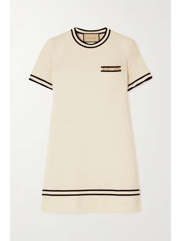 GUCCI Horsebit wool-jacquard mini dress