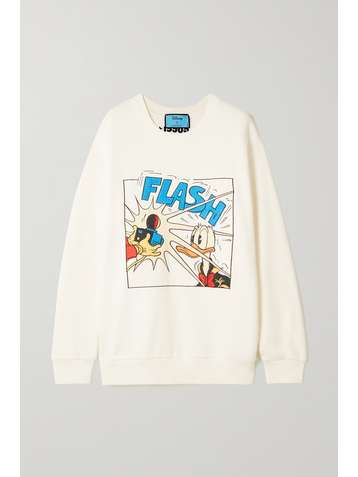 GUCCI + NET SUSTAIN + Disney embroidered organic cotton-jersey sweatshirt