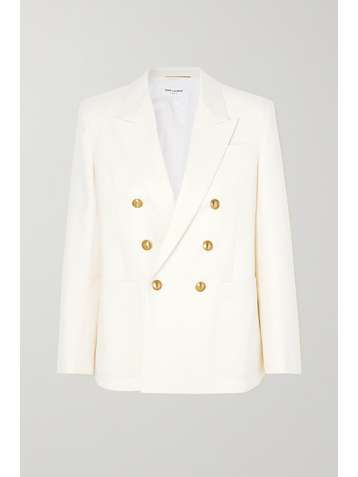 SAINT LAURENT Double-breasted virgin wool blazer