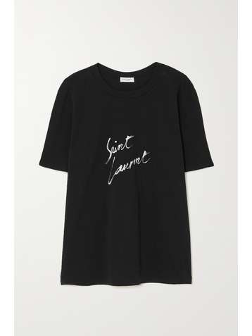 SAINT LAURENT Printed cotton-jersey T-shirt