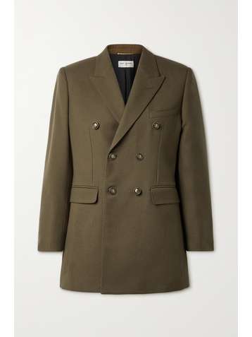 SAINT LAURENT Blazer à double boutonnage en laine
