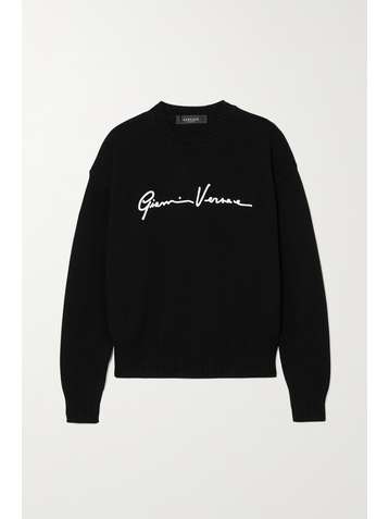 VERSACE Embroidered cotton sweater