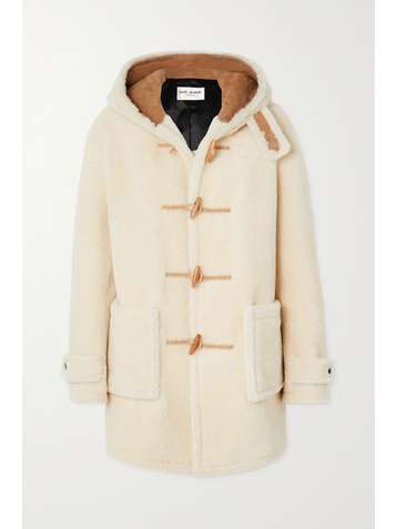 SAINT LAURENT Hooded shearling coat