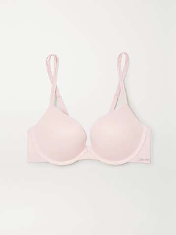 CALVIN KLEIN Liquid Touch picot-trimmed stretch-jersey underwired plunge bra
