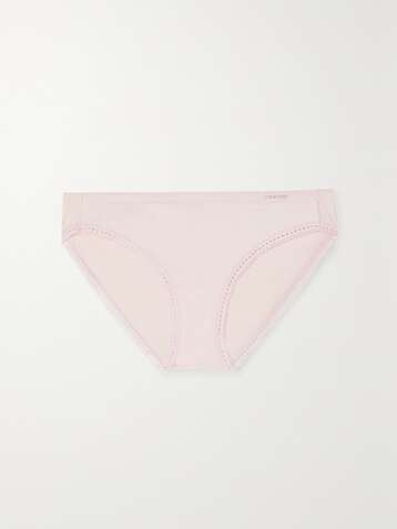 CALVIN KLEIN Liquid Touch picot-trimmed stretch-jersey briefs