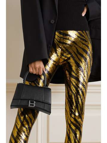 BALENCIAGA Hourglass small textured-leather tote