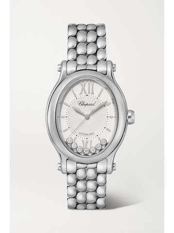 CHOPARD Happy Sport Oval Automatic 29mm stainless steel and diamond watch