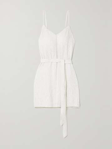 RETROFÊTE Claire belted sequined chiffon mini dress