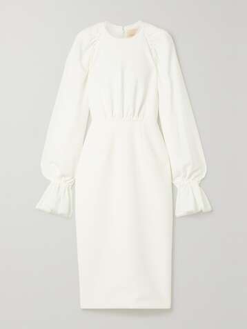 ROKSANDA Vaniria tulle-trimmed gathered cady dress
