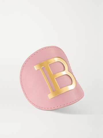 BALMAIN PARIS HAIR COUTURE Leather and gold-plated hair clip