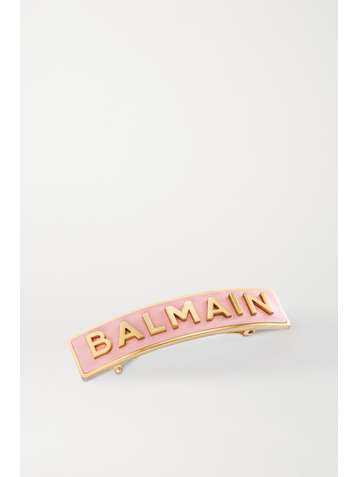 BALMAIN PARIS HAIR COUTURE Gold-plated and leather hair clip