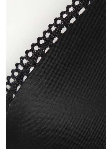 CALVIN KLEIN Liquid Touch picot-trimmed stretch-jersey underwired plunge bra