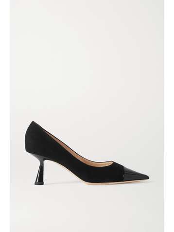 JIMMY CHOO Rene 65 suede and patent-leather pumps