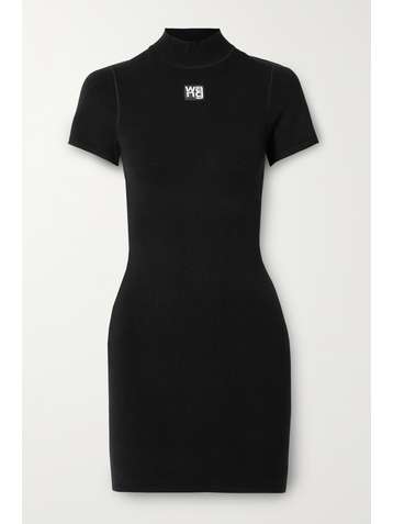 ALEXANDERWANG.T Appliquéd stretch-knit mini dress