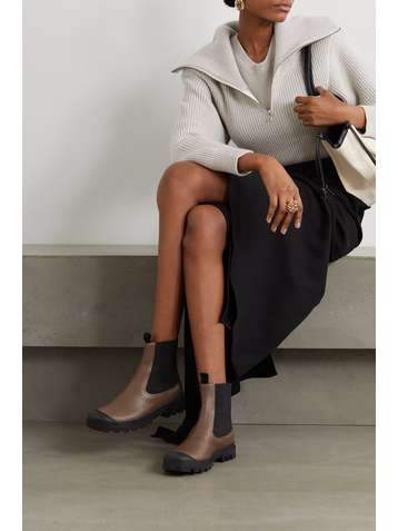 LOEWE Bottines chelsea en cuir et en caoutchouc