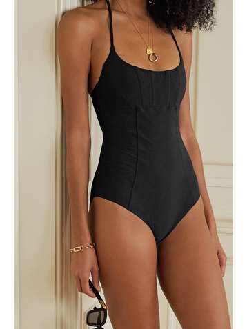 LISA MARIE FERNANDEZ Maillot de bain dos nu en crêpe stretch Corset - NET SUSTAIN