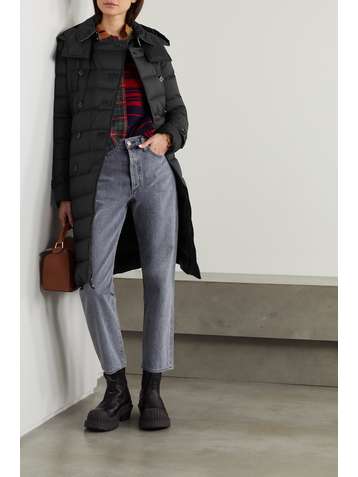 BURBERRY + NET SUSTAIN belted hooded quilted shell down coat