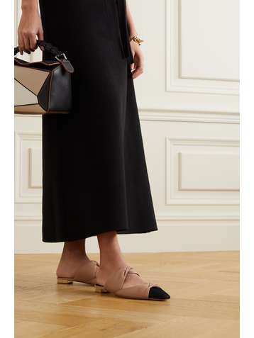 AQUAZZURA Mules en cuir à finitions en faille Twist