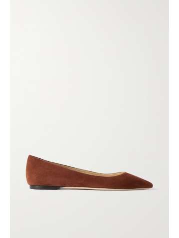 JIMMY CHOO Romy suede point-toe flats