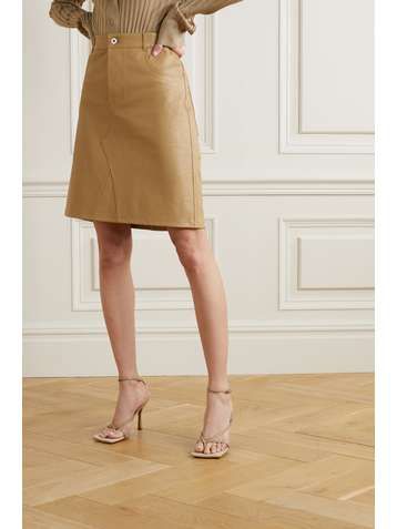 BOTTEGA VENETA Leather and raffia sandals