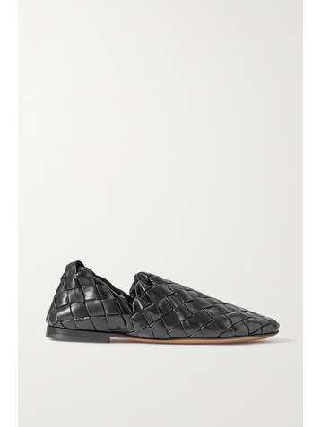 BOTTEGA VENETA Intrecciato leather collapsible-heel loafers