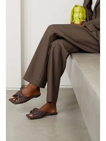 BOTTEGA VENETA Intrecciato raffia slides