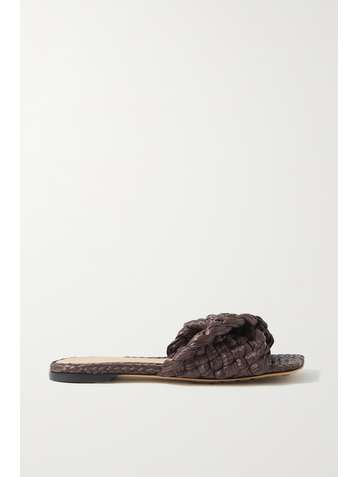BOTTEGA VENETA Intrecciato raffia slides