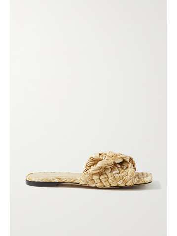 BOTTEGA VENETA Intrecciato raffia slides