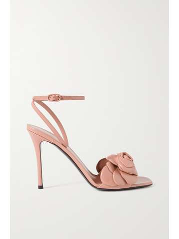 VALENTINO Valentino Garavani Rosa 100 appliquéd leather sandals