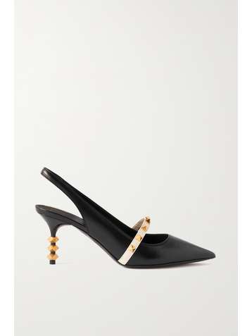VALENTINO Valentino Garavani Rockstud Tower Hill 70 leather slingback pumps