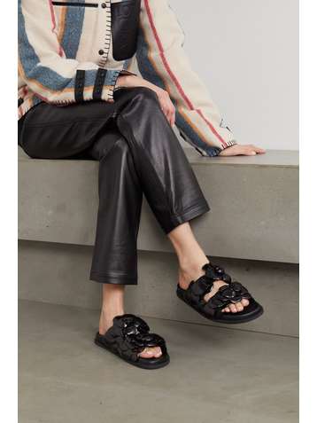 VALENTINO Rosa appliquéd leather sandals