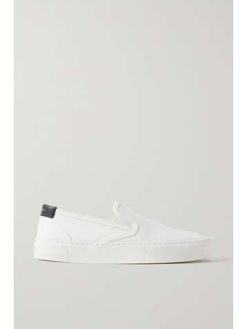 SAINT LAURENT Baskets sans lacets en toile à finitions en cuir Venice