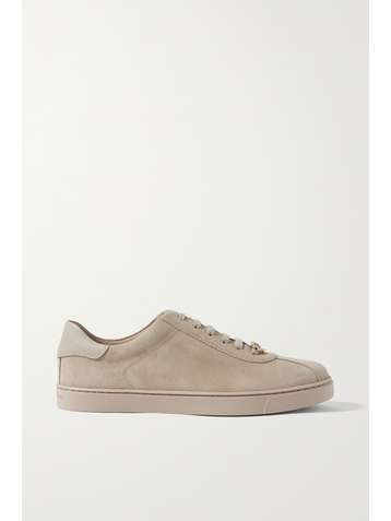 GIANVITO ROSSI Leather-trimmed suede sneakers