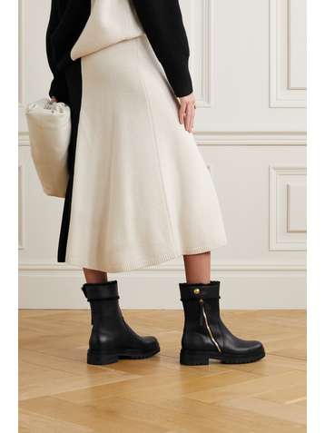 GIANVITO ROSSI Montreal shearling-trimmed leather ankle boots