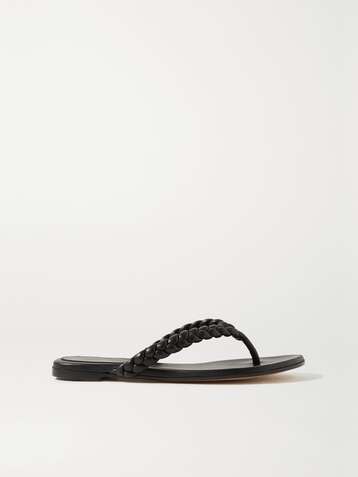 GIANVITO ROSSI Tongs en cuir tressé Tropea