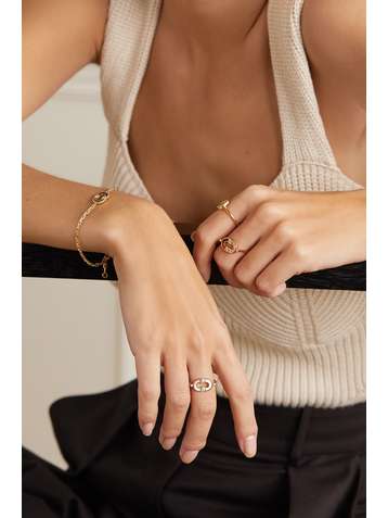 VILTIER + NET SUSTAIN Magnetic Semi 18-karat gold, mother-of-pearl and diamond ring